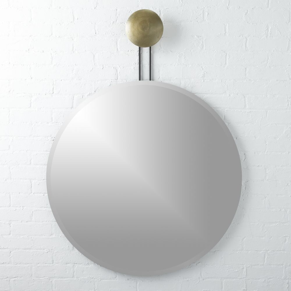 "Dot Brass Suspended Mirror 36""" - Image 0
