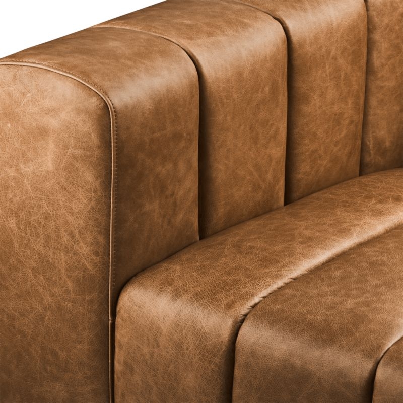 Forte Channeled Saddle Leather Sofa - Image 5