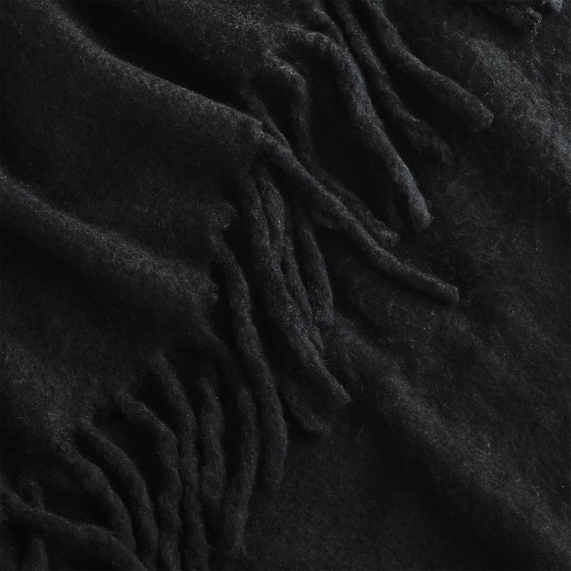 Marlee Fringe Black King Blanket - Image 1