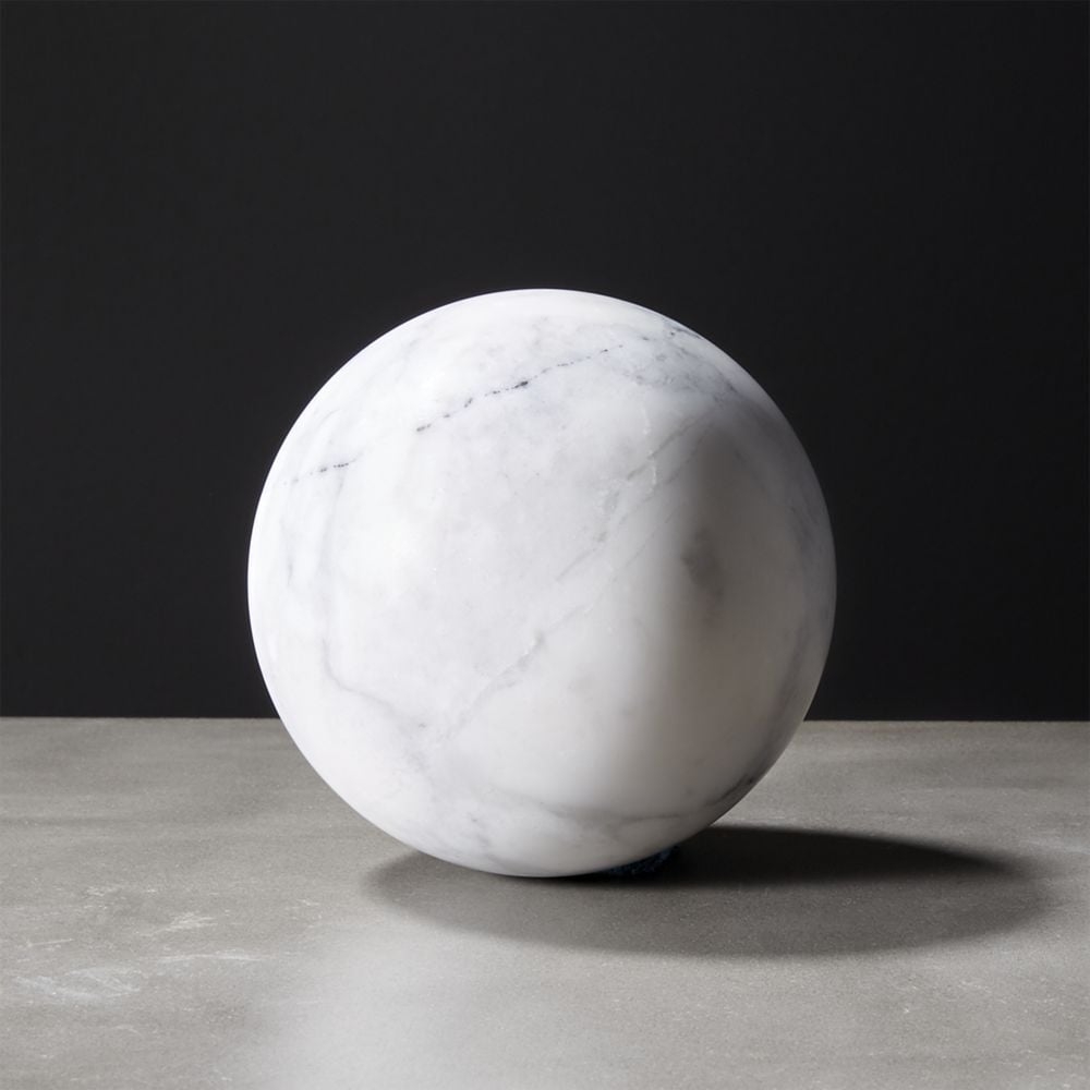 White Marble Sphere Object - Image 2
