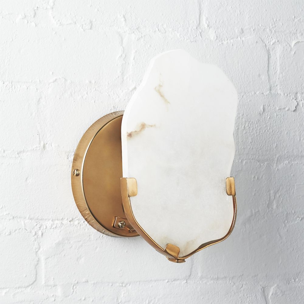 Raw Edge Alabaster Wall Sconce - Image 0