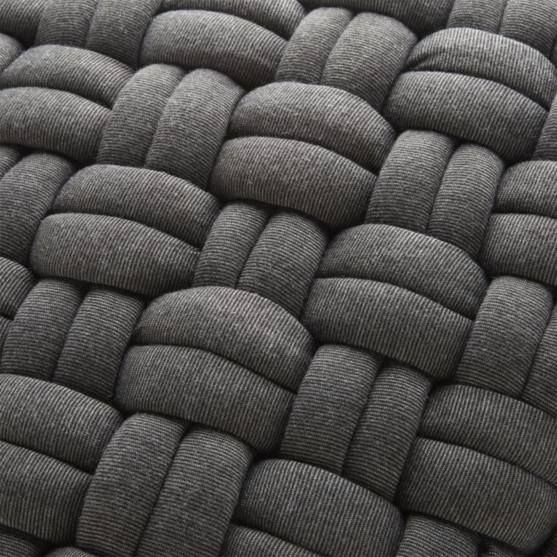 "20"" Jersey Dark Grey InterKnit Pillow with Feather-Down Insert" - Image 4