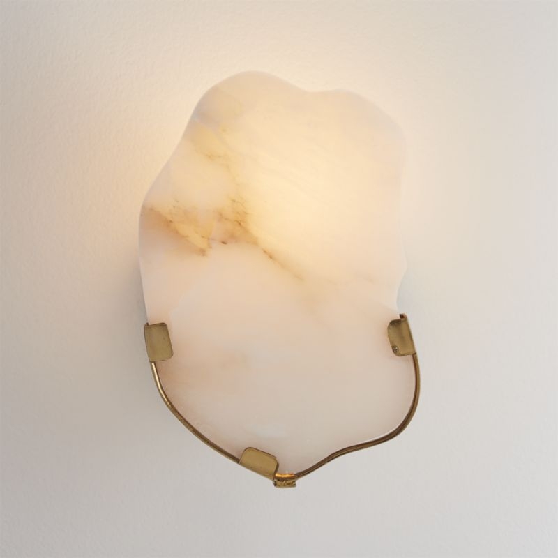 Raw Edge Alabaster Wall Sconce - Image 3