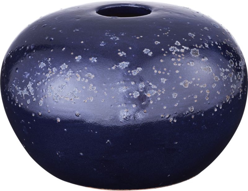 Atoll Round Navy Blue Vase - Image 2