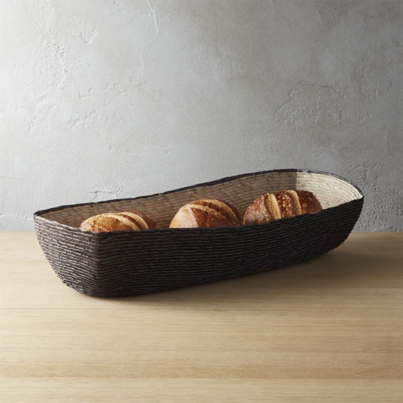 Lorena Black Woven Bread Basket - Image 1