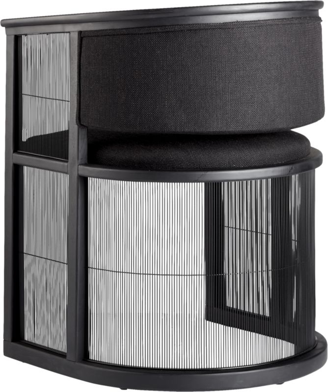 Kaishi Black Fabric Chair with Blackened Ash Frame - Image 4