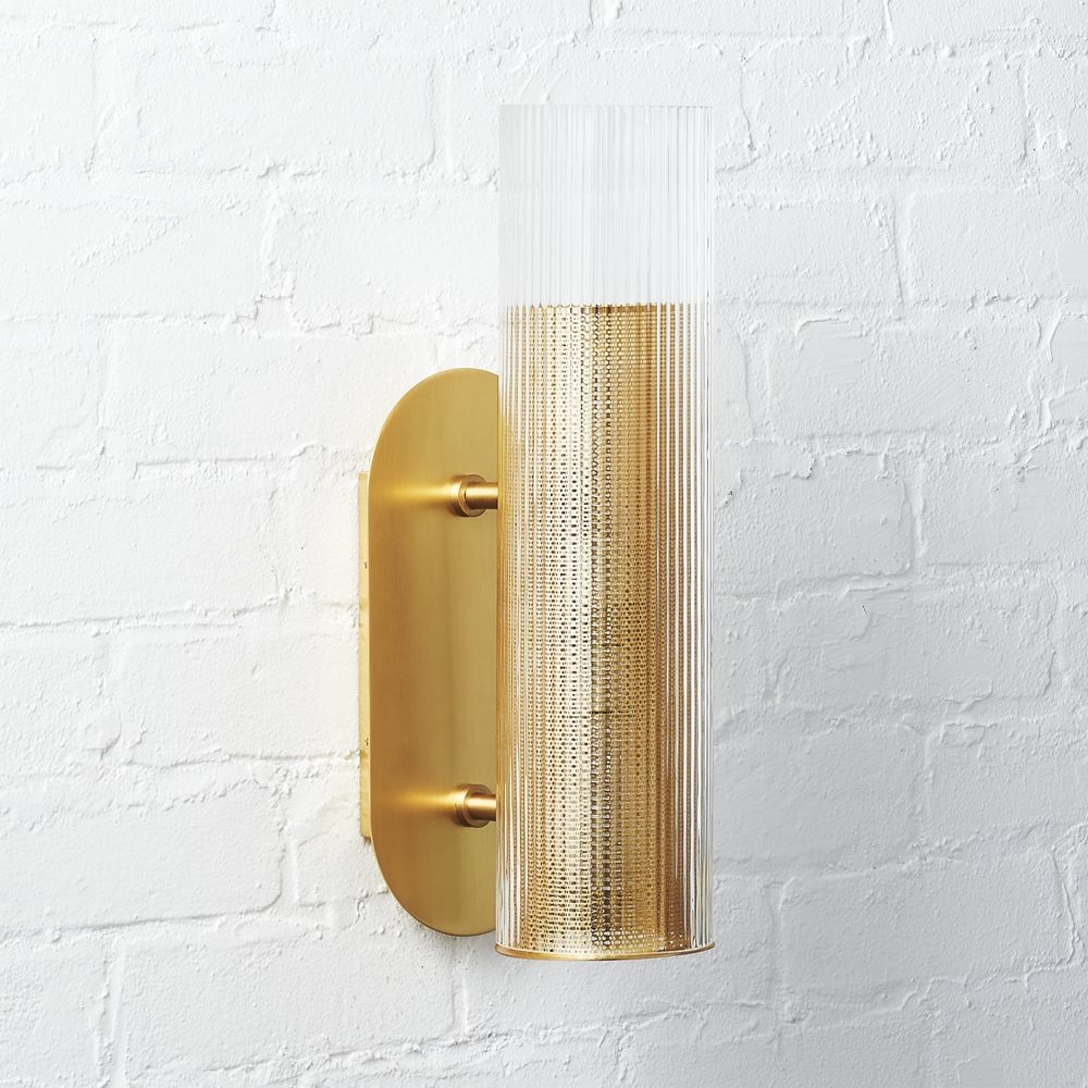 Perforated Ribbed Glass Wall Sconce - Image 0