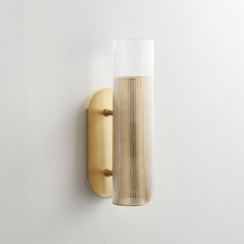 Perforated Ribbed Glass Wall Sconce - Image 2