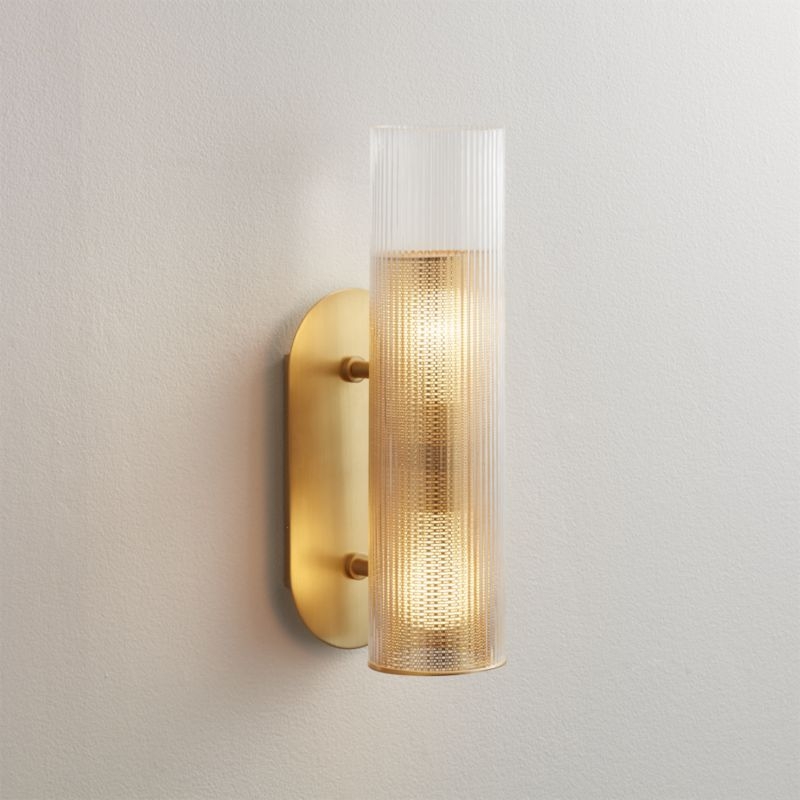 Perforated Ribbed Glass Wall Sconce - Image 3