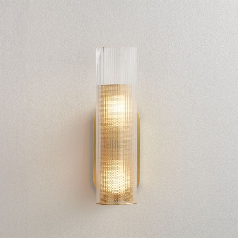 Perforated Ribbed Glass Wall Sconce - Image 5