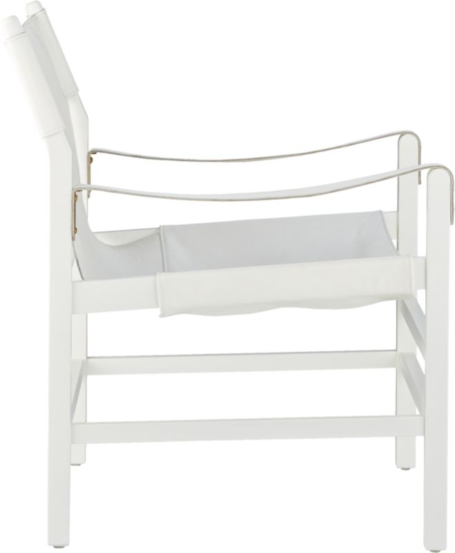 Expat II White Leather Safari Chair - Image 3