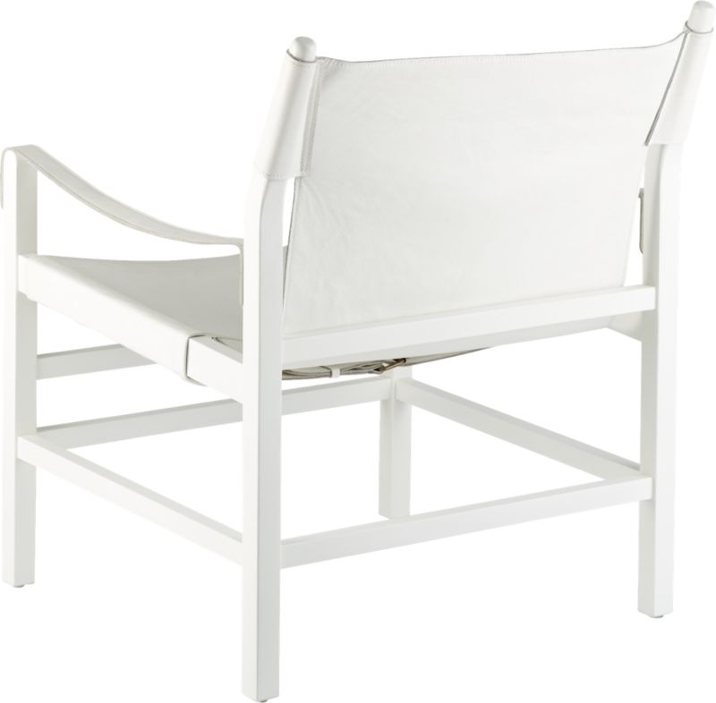Expat II White Leather Safari Chair - Image 4