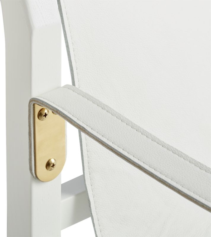 Expat II White Leather Safari Chair - Image 5
