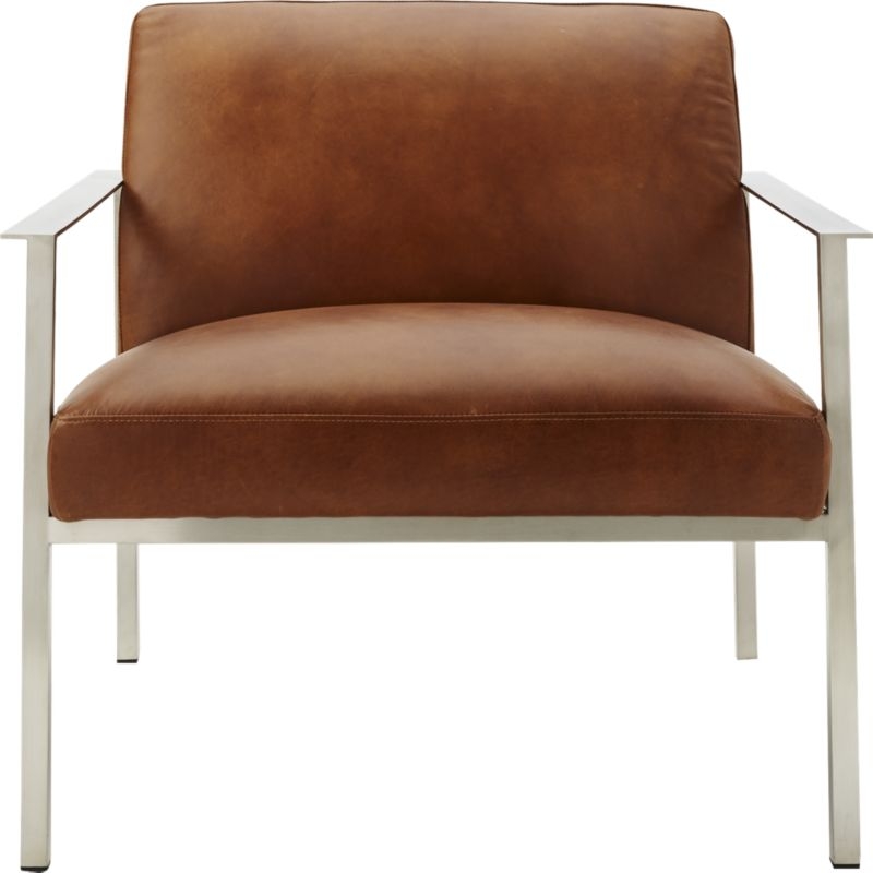 Cue Brown Leather Lounge Chair - Image 1