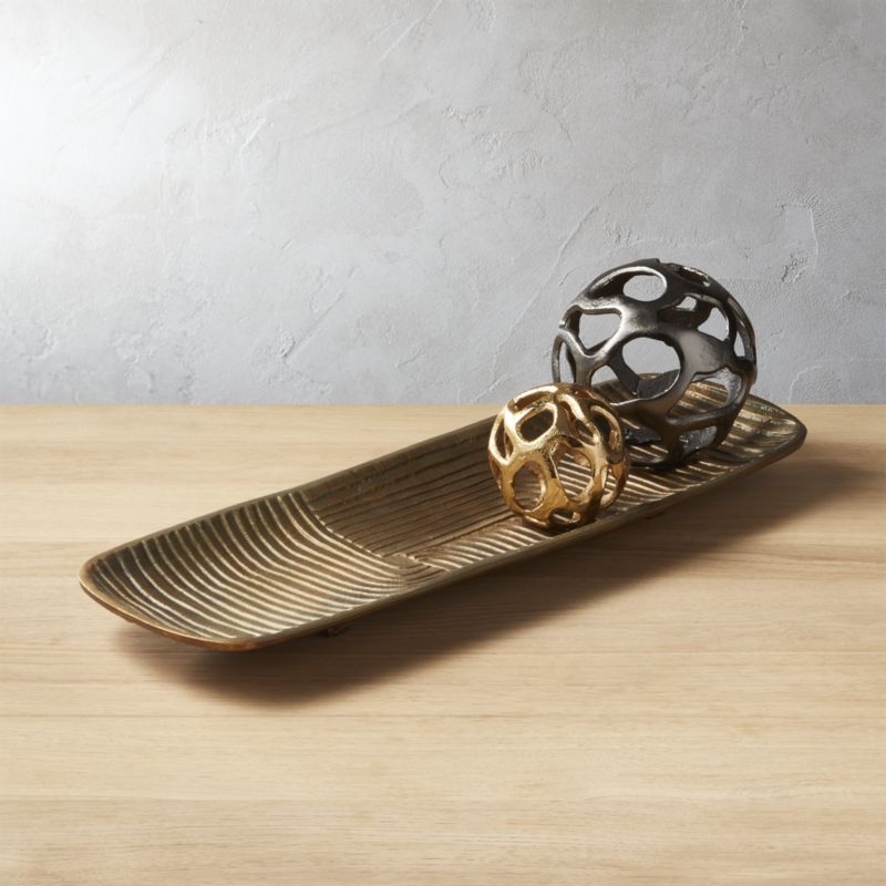 Zen Rectangular Brass Tray - Image 1