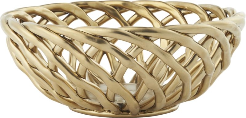 Weft Matte Gold Decorative Bowl - Image 2