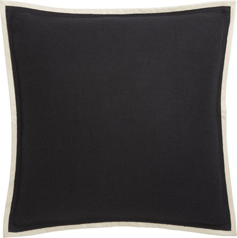 "20"" Delaney Black Linen Pillow with Down-Alternative Insert" - Image 2