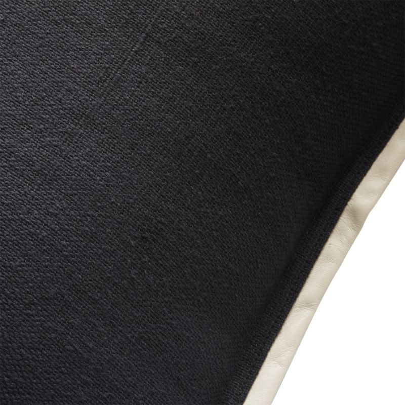 "20"" Delaney Black Linen Pillow with Down-Alternative Insert" - Image 4