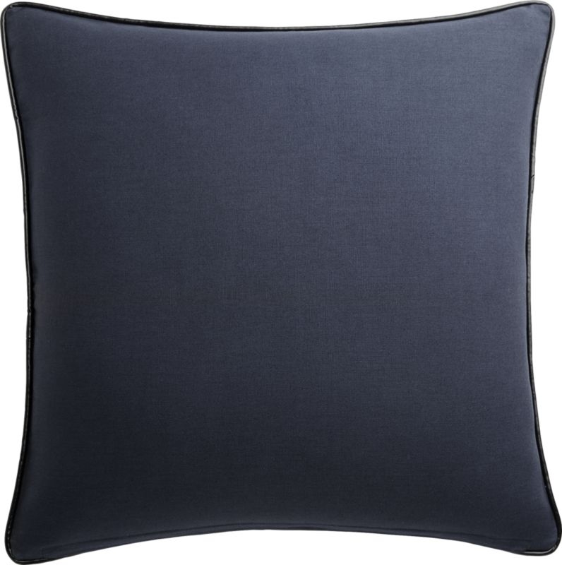 18" Navy Crushed Velvet Pillow with Down-Alternative Insert - Image 3