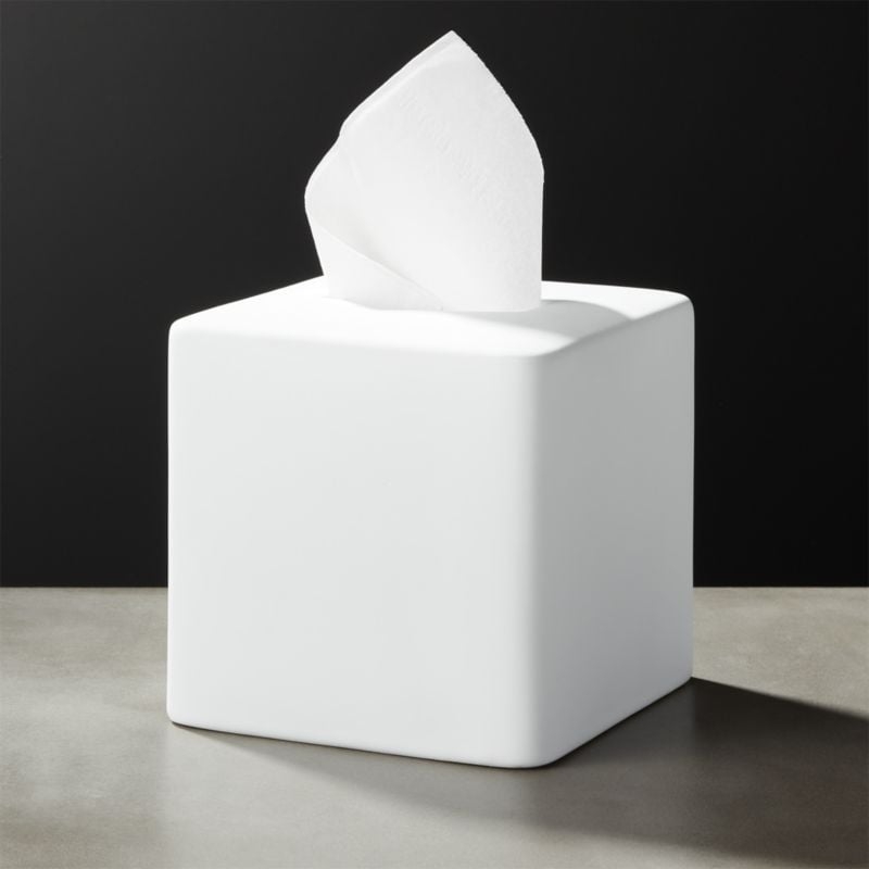 Rubber-Coated White Tissue Box Cover - Image 2