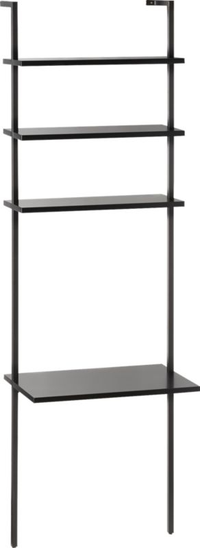 Stairway Black Wall Mount Desk with Shelves 96'' - Image 0