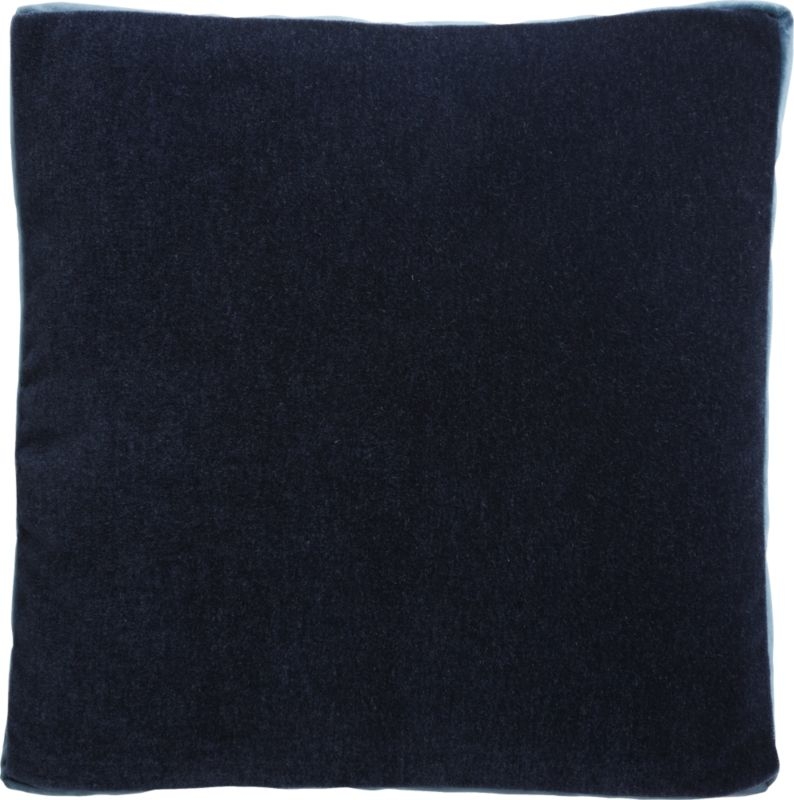 "18"" Mohair Navy Pillow with Down-Alternative Insert" - Image 2