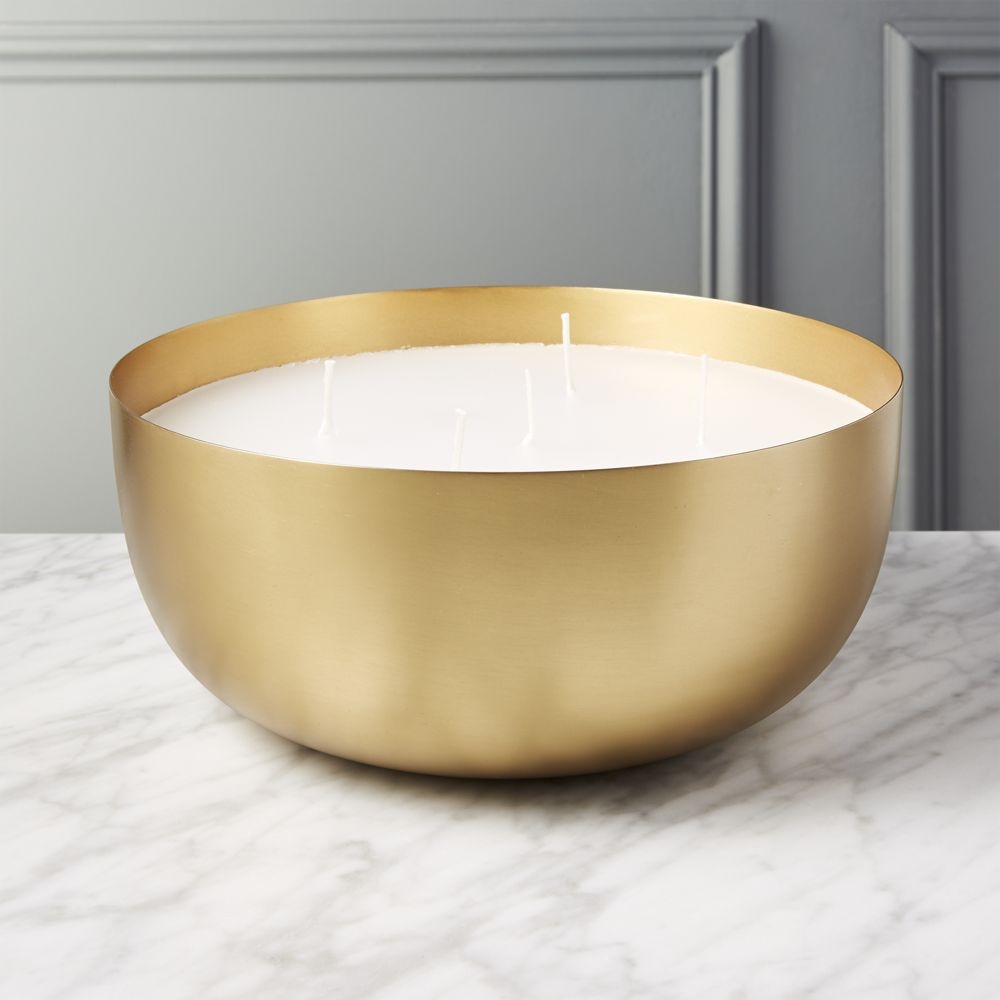 Large Brass Candle Bowl - Image 1