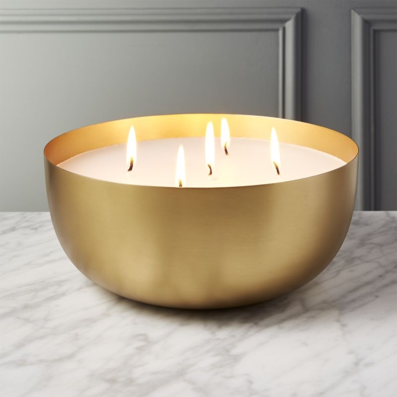 Large Brass Candle Bowl - Image 2