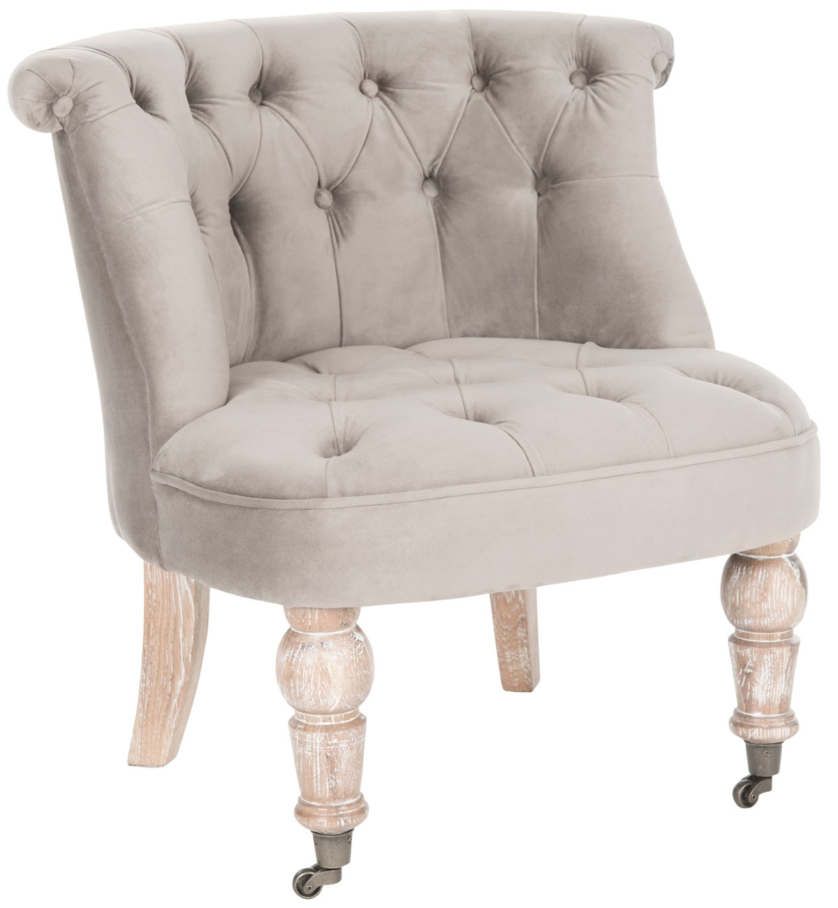 Carlin Tufted Chair - Mushroom Taupe/White Wash - Arlo Home - Image 1