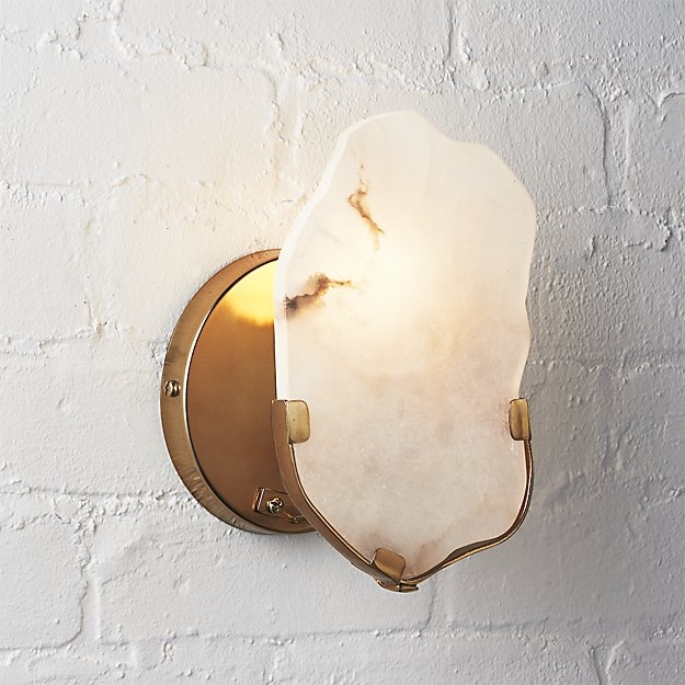 raw edge alabaster wall sconce - Image 1