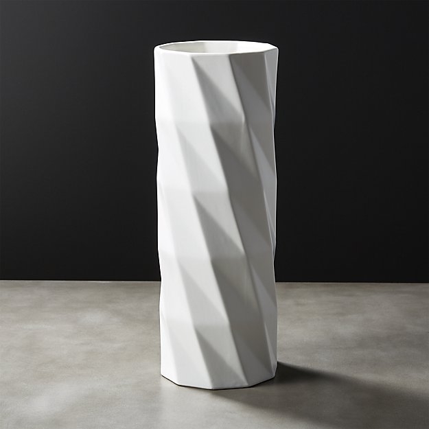 Zig Tall White Vase - Image 1