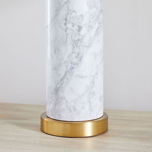 Pillar Table Lamp + USB - Marble - Image 2