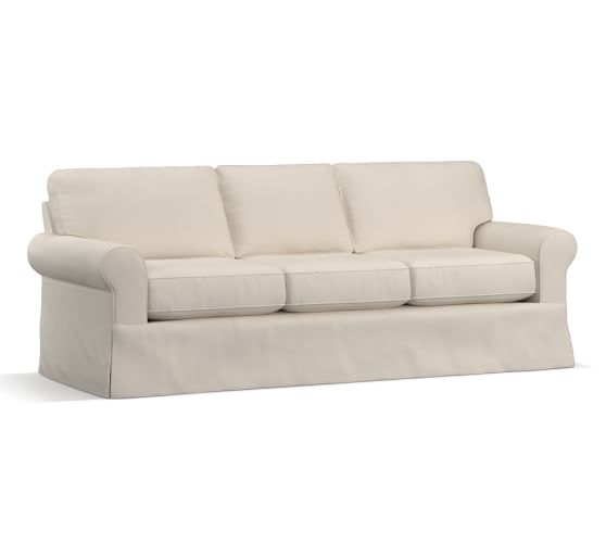 Buchanan Roll Arm Slipcovered Grand Sofa 93.5", Twill, Cream - Image 0