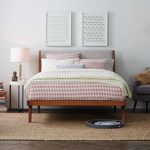 Modern Bed - Linen Weave KING - Image 1