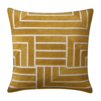 Briar Cut Suede Pillow Cover, 20" X 20", Gold - Image 0