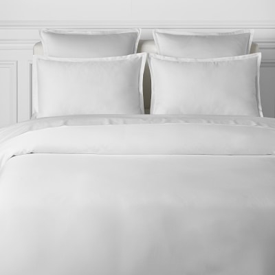 Italian Sateen Bedding, Duvet, King/Cal King, White - Image 0