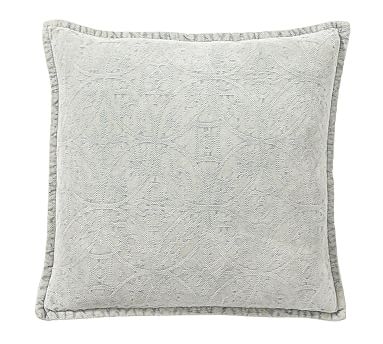 Chenille Jacquard Pillow Cover, 20", Light Blue - Image 1