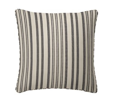 Antique Striped Print Pillow Cover, 20", Gray - Image 0