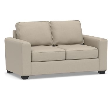 SoMa Fremont Square Arm Upholstered Sofa, Polyester Wrapped Cushions, Brushed Crossweave Natural - Image 0