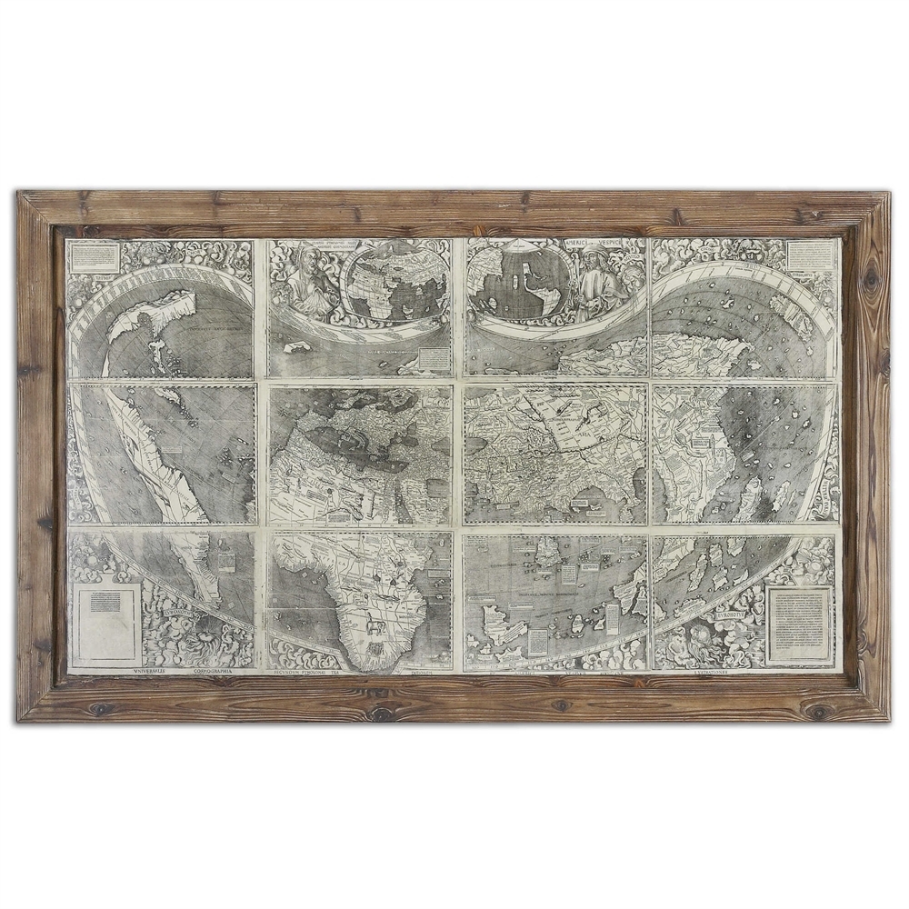 Treasure Map - 71" x 43" - Reclaimed Wood Frame without Mat - Image 0