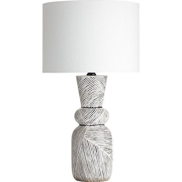 Ziggy Black and White Striped Table Lamp - Image 1