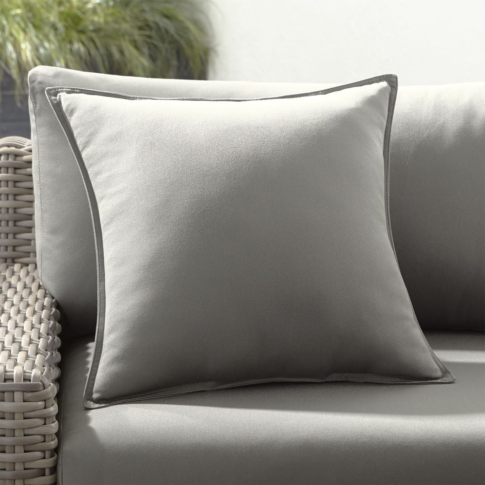 Sunbrella ® Graphite 20"x20" Outdoor Pillow - Image 0