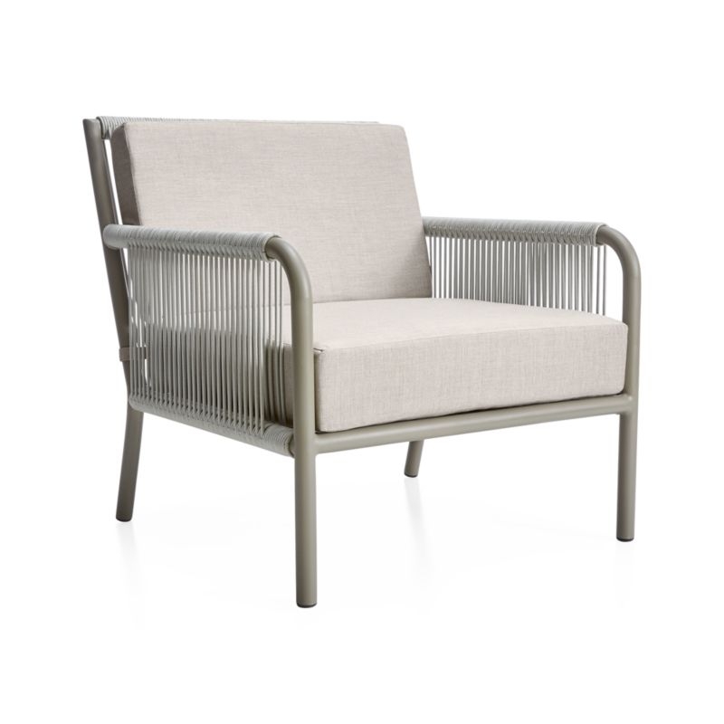 Morocco Light Grey Lounge Chair with Silver Sunbrella ® Cushions - Image 1
