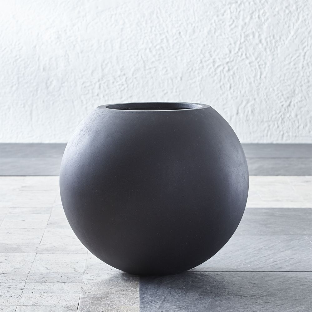 Sphere Small Dark Grey Planter - Image 0