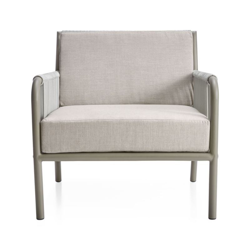 Morocco Light Grey Lounge Chair with Silver Sunbrella ® Cushions - Image 2