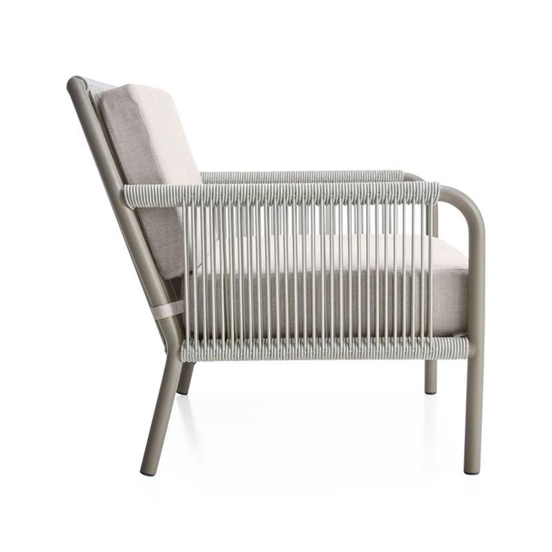 Morocco Light Grey Lounge Chair with Silver Sunbrella ® Cushions - Image 3