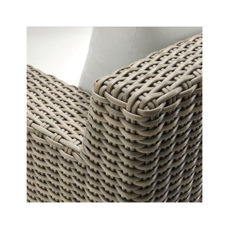 Abaco Resin Wicker Outdoor Sofa with White Sand Sunbrella Â® Cushions - Image 3