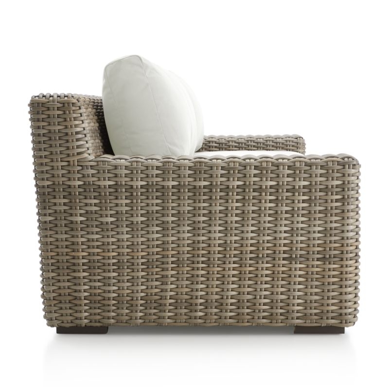 Abaco 83" Resin Wicker Outdoor Sofa with White Sand Sunbrella ® Cushions - Image 4