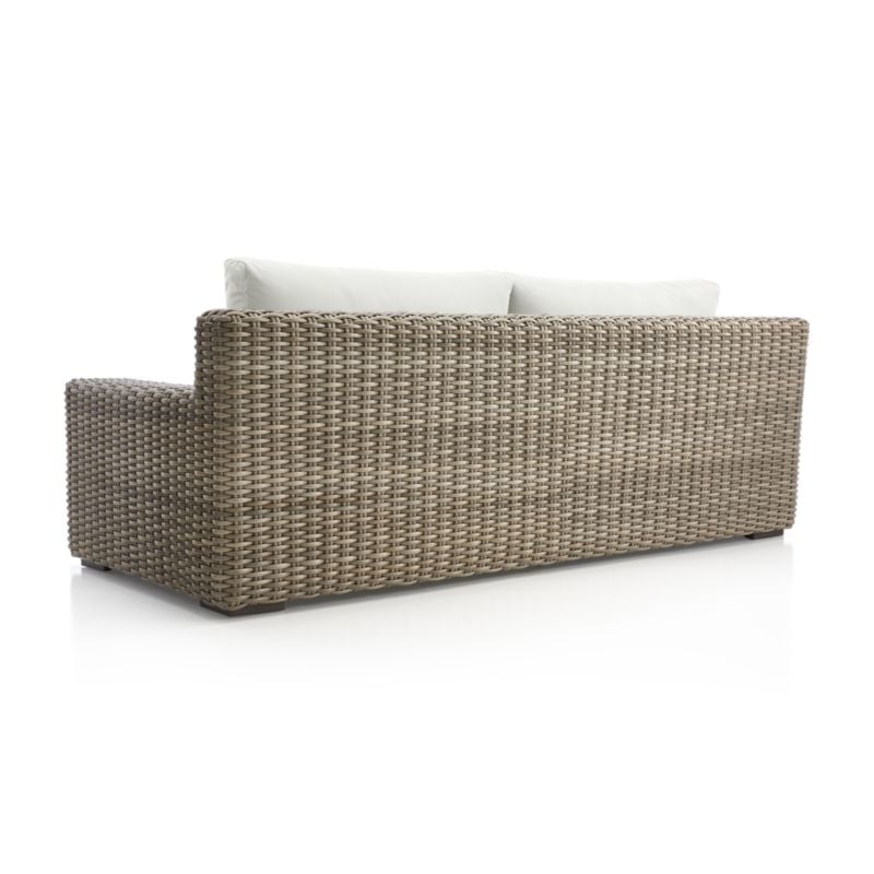Abaco Resin Wicker Outdoor Sofa with White Sand Sunbrella Â® Cushions - Image 5