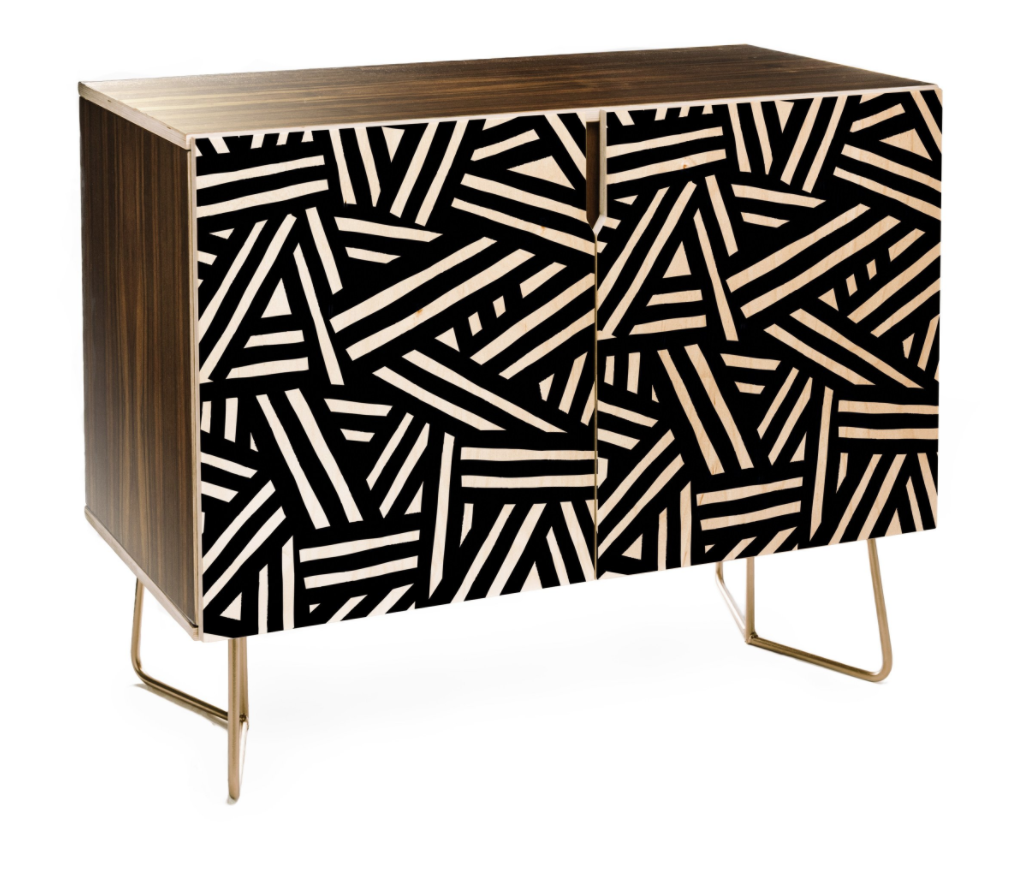 MONOCHROME 01 Credenza By The Old Art Studio with Gold Aston Legs - Image 0